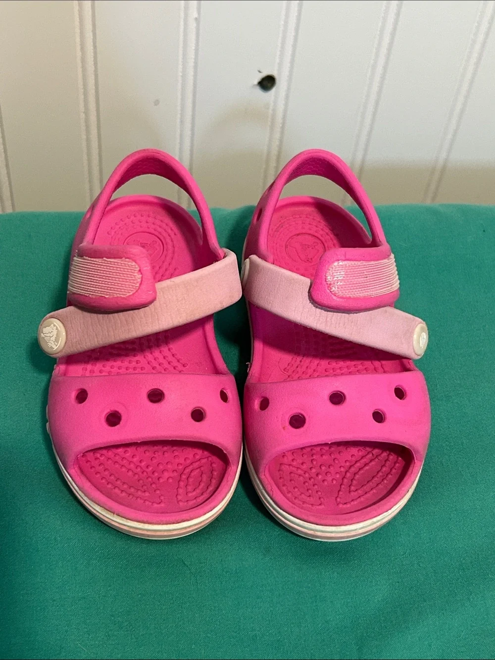 CROCS Kids Pink Sports Sandal w/Adjustable Strap Sz: c6